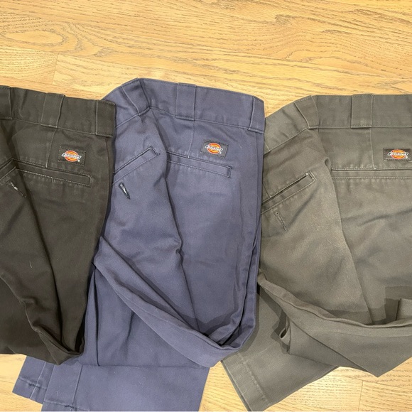 3 pairs Dickies 874 original work pants sz 30 x 34 - black, charcoal gray, navy - Picture 3 of 10